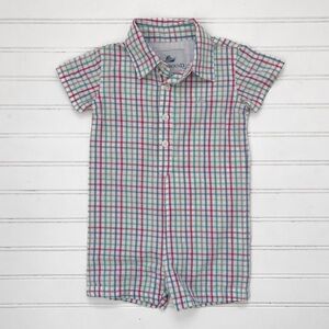 SOUTHBOUND EUC Boys Summer Plaid Romper
